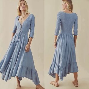 NWT Free People Perfect Solution Maxi Dress BLUE